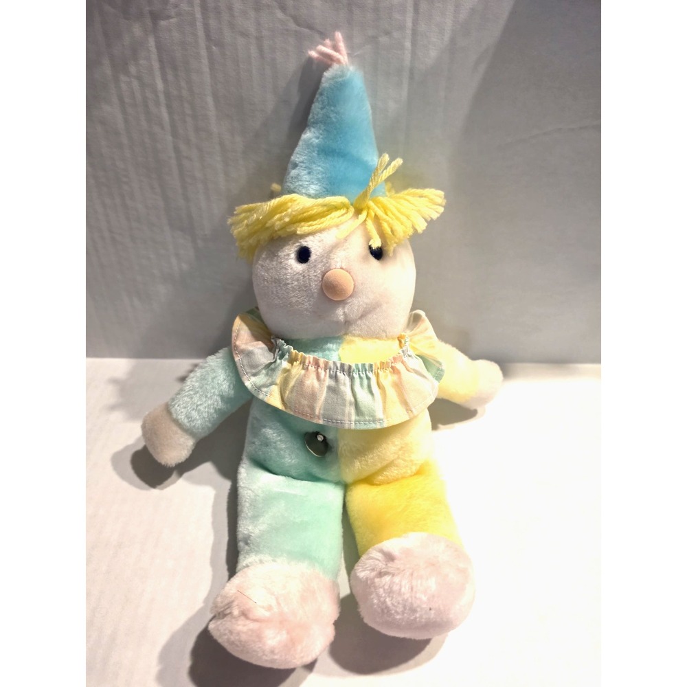 Vintage Eden Clown Plush Stuffed Doll Pastel You Are My Sunshine Musical